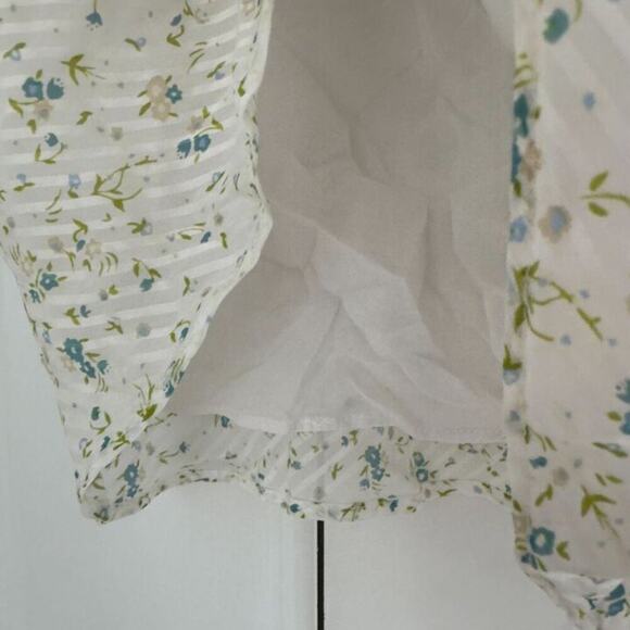 Free People Sweetest Thing Mini Dress Bell Long Sleeve Ruffle Buttons Floral 10 - Picture 12 of 13